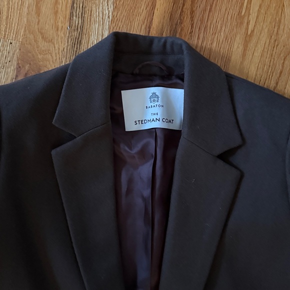 chocolate brown babaton wool coat - Picture 3 of 4